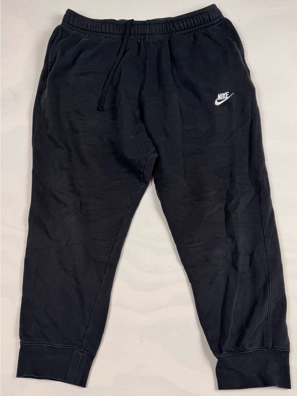 Nike Club Fleece Joggers Black Men’s XXL White Embroidered Swoosh